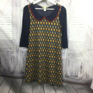 Yumi Dark Blue and Yellow Midi Dress 0/2